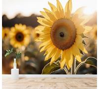 Tzxztt En Trois Dimensions Soleil Doré Tournesol Été Fleurs Papier Peint 3D Moderne Soie Texturée Haut De Gamme Idéal Pour Le Salon Et La Chambre à Coucher-250cm×170cm
