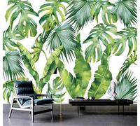 Tzxztt Minimaliste En Trois Dimensions Frais Vert Feuille De Bananier Papier Peint 3D Moderne Soie Texturée Haut De Gamme Idéal Pour Le Salon Et La Chambre à Coucher-200cm×140cm