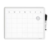 U Brands Calendrier magnétique effaçable à sec, 36 x 28 cm, cadre blanc moderne, avec marqueur et aimant