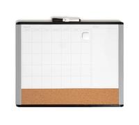 U Brands Mod Tableau effaçable à sec 3 en 1 Calendrier magnétique, 50,8 x 40,6 cm, cadre noir et gris