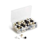 U Brands Sphere Lot de 200 punaises noires, blanches et dorées