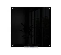 U Brands Tableau en verre effaçable à sec, 89,9 x 89,9 cm, surface non magnétique noire, sans cadre