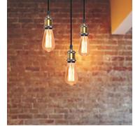 U-Do Lot de 3 Lampe Suspension Vintage RetroLustre Suspension Culot de Lampe Edison de Douille E27