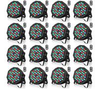U`King 16PCS RGB Rechargeable Par LED Batterie, Sans Fil 36 LED Lampe de Scene Exterieur avec Télécommande, Éclairage de Soirée Par 7 Modes D'éclairage pour DJ Disco Bars DJ Concerts Halloween Noël