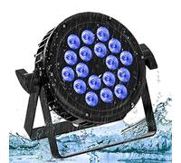 U`King 18x 10W Par LED IP65 étanche, RGBW Lampe de Scène avec 60cm Cordon D'alimentation étanche et câble D MX de 52cm, Support 4/8 CH, Utiliser pour pelouse discothèque bar fête