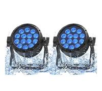 U`King 2PCS 14x15W Par LED IP65 étanche, RGBW 200W Projecteur Lumiere de Scene Exterieur, D MX 4/9CH Stroboscope Eclairage Scene pour Jours de pluie DJ Show Fête Bar Festival Performances