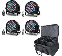 U`King 4 PCS 72W Lumiere Par LED avec Sac, RGB 36 LED Jeu de Lumiere Scene avec Télécommande et Son Activé, Eclairage Scene Lumière Disco pour Fête DJ Bars Groupe Concerts Halloween Noël