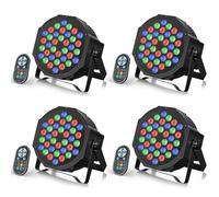 U`King 4 PCS RGB Par LED avec Télécommande, 36 LED Lumiere de Scene Jeux de Lumiere avec Son Activé, Lumière Disco pour Fête DJ Bars Groupe Concerts Halloween Noël
