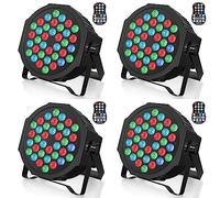 U`King 4PCS RGB Rechargeable Par LED Batterie, Sans Fil 36 LED Lampe de Scene Exterieur avec Télécommande, Éclairage de Soirée Par 7 Modes D'éclairage pour DJ Disco Bars DJ Concerts Halloween Noël
