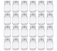 U Pack Lot de 24 bocaux Mason avec couvercle argenté pour miel, confiture, épices