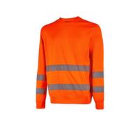 U-POWER DON'T WORRY... BE HAPPY! Sweat-shirt de travail col rond CHARA Orange Fluo