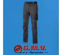 U-Power Pantalon de travail homme World – slim, tissu stretch, déperlant et respirant – Gris/Vert M