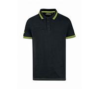 U-power - Polo De Travail Way En Coton Extensible, Coupe Ajustée, Noir M