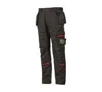 U-Power RACE, Pantalon de travail pour homme, pantalon cargo à taille élastique, avec poches genouillères, multi-poches, tissu confortable, vêtement extérieur résistant et durable (Black Carbon 50)