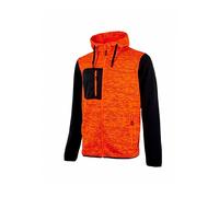 U-Power Sweat zippé Rainbow - capuche réglable, grandes poches, molleton doux - Orange XL