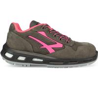 U-Power Red Lion Candy, chaussures de sécurité unisexes, baskets en cuir légères, flexibles, anti-crevaison, avec insert Infinergy, avec embouts en aluminium - Grey & Pink 40