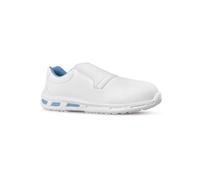 U-Power Red Lion® Whiteo, Sans métal, White sans cordes, Chaussures de sécurité basses, Insert Infinergy, Confortables et légères, Hydrofuges, Antidérapantes (White 44)