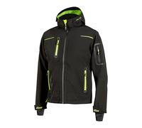 U-Power Veste de travail softshell SPACE FU187BC – Capuche amovible, poches – Noir/Jaune fluo
