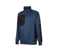 U-Power | Sweat-shirt de travail à demi-fermeture éclair Leeds, 100% polyester mat, tissu de poche: 86% nylon, 14% élasthanne