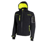 U-Power Veste de travail softshell SPACE – déperlante, respirante, coupe-vent – Noir