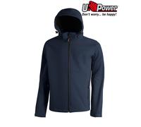 U-POWER Veste Imperméable Soft Shell Kyra Homme à Capuche Bleu