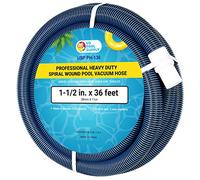 U.S. Pool Supply Tuyau d'aspirateur professionnel robuste en spirale de 3,8 cm x 11,9 m avec manchette pivotante sans nœud, flexible - Se connecte aux têtes d'aspiration, écumoire, entrée de pompe de