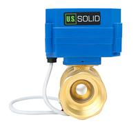 U.S. Solid 1 1/4" Vanne motorisée Laiton Vanne a sphere 2 voies motorisée electrique AC 220V(85V-265V), 2 fils, retour automatique NC