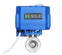 U.S. Solid 1/2" Vanne Motorisée Acier Inoxydable avec Fonction Manuelle, Vanne a sphere 2 voies motorisée electrique, 9-24V AC/DC, 2 fils, retour automatique NC