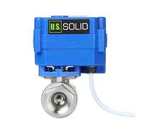 U.S. Solid 1/2" Vanne motorisée acier inoxydable Vanne a sphere 2 voies motorisée electrique DN15, 9-24V AC/DC, 3 fils