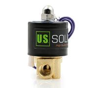 U.S. Solid 12V DC 1/4" G Electrique Électrovanne Laiton Normalement fermé "NC" Solenoid Valve entraînement direct Air Eau Huile