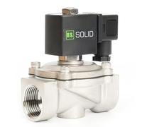 U.S. Solid Électrovanne acier inoxydable G 1" 24 V CC normalement fermée 10 bar - Valve à eau électrique pour eau, air, diesel, kérosène, essence