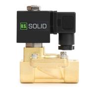 U.S. Solid Electrovanne en laiton 1/2" 220 V AC, 0,3-16 bar, normalement fermée, joint viton, filetage G - pilotée