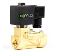 U.S. Solid Électrovanne en laiton 1/2" 24 V AC, 0,3-16 bar, normalement fermée, joint viton, filetage G - pilotée
