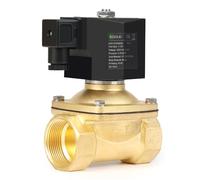 U.S. Solid Électrovanne laiton G 1 1/2" 220 V AC normalement fermée NC 10 bar, vanne électrique pour eau, air, diesel, kérosène, essence