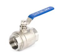 U.S. Solid Vanne à bille 1 1/2" DN40 - Acier inox 304, 2 voies, femelle femelle, port complet