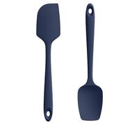 U-Taste 2 Pcs Cuisine Spatule Maryse Silicone, Résistant à 315℃, Bleu Nuit | Cuillère professionnelle en Caoutchouc sans Soudure Flexible, Ustensile de Cuisson pour Mélanger Remuer Racler