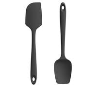 U-Taste 2 Pcs Cuisine Spatule Maryse Silicone, Résistant à 315℃, Noir | Cuillère professionnelle en Caoutchouc sans Soudure Flexible, Ustensile de Cuisson pour Mélanger Remuer Racler