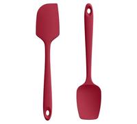 U-Taste 2 Pcs Cuisine Spatule Maryse Silicone, Résistant à 315℃, Rouge | Cuillère professionnelle en Caoutchouc sans Soudure Flexible, Ustensile de Cuisson pour Mélanger Remuer Racler