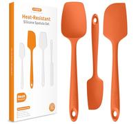 U-Taste 3 Pcs Cuisine Spatule Maryse Silicone, Lot de 3, Orange | Cuillère professionnelle en Caoutchouc sans Soudure Flexible, Ustensile de Cuisson pour Mélanger Remuer Racler