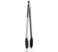 U-Taste 41 cm 250℃ Pince de cuisine en silicone résistant à la chaleur avec embouts en caoutchouc antiadhésif hermétiquement scellés et poignée en acier revêtue de silicone pour servir (Noir)
