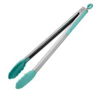 U-Taste 41 cm 315 ℃ Pince de cuisine en silicone résistant à la chaleur avec embouts en caoutchouc antiadhésif hermétiquement scellés et poignée en acier revêtue de silicone pour servir (Bleu Nuit)