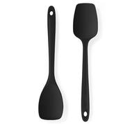 U-Taste Cuisine Cuillère Silicone, Résistant à 315℃, 2 pièces, Noir | Maryse Spatule professionnelle en Caoutchouc sans Soudure Flexible, Ustensile de Cuisson pour Mélanger Remuer Racler