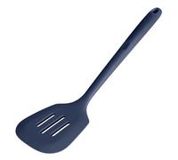 U-Taste Spatule en silicone à fentes, Résistant à 315℃, Bleu Nuit | 34,5 cm, extra longue ustensile de cuisine en caoutchouc antiadhésif sans couture pour friture, crêpes