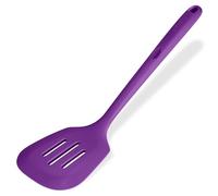 U-Taste Spatule en silicone à fentes, Résistant à 315℃, Violet | 34,5 cm, extra longue ustensile de cuisine en caoutchouc antiadhésif sans couture pour friture, crêpes