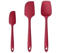 U-Taste Spatule en Silicone Lot de 3: 250℃ Résistant à la Chaleur Maryse Sans Bpa, Grattoir Marise de Cuisine en Caoutchouc Souple et sans Bpa pour Ustensiles de Cuisine Antiadhésifs (Rouge)