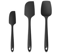U-Taste Spatule en Silicone Lot de 3: 250℃ Résistant à la Chaleur Maryse Sans Bpa, Grattoir Marise de Cuisine en Caoutchouc Souple et sans Bpa pour Ustensiles de Cuisine Antiadhésifs (Noir)