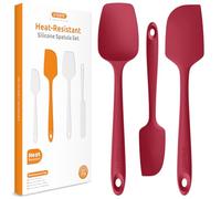 U-Taste Spatule en Silicone Lot de 3: 315℃ Résistant à la Chaleur Maryse sans Bpa, Grattoir Marise de Cuisine en Caoutchouc Souple et sans BPA pour Ustensiles de Cuisine Antiadhésifs(Rouge)