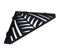 U-tile Etagère de douche en acier inox 20,4 x 20,4 cm x 2 mm - Pentagone design Jungle - fixation sans perçage (Noir)