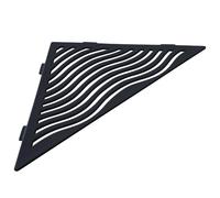 U-tile Etagère de douche en acier inox 20,4 x 20,4 cm x 2 mm - Triangulaire design Aqua - fixation sans perçage (Noir)
