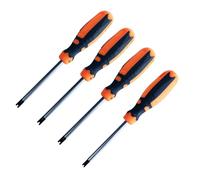 Uacen Lot de 4 tournevis de type U 75 mm, tournevis magnétique CRV, outils à main multifonctions U1.7, U2.0, U2.3, U2.6, orange